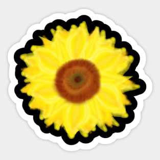 Sunny Sunflower (Black Background) Sticker